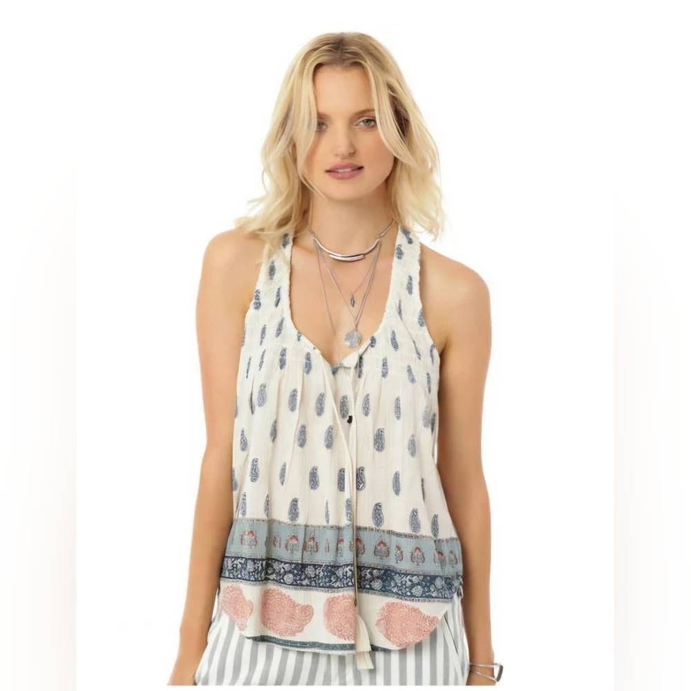 | O'NEILL | Rolla | Ivory Printed Sleevsless Top | Small | EUC